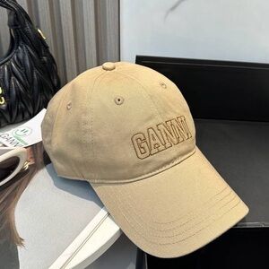 Ganni Tan Baseball Cap